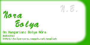 nora bolya business card